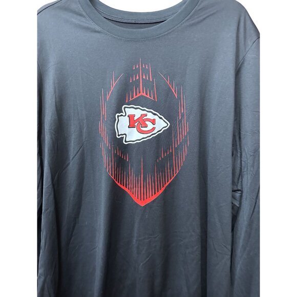 Nike Kansas City Chiefs Dri-Fit Long Sleeve Tee Shirt S Black - Picture 2 of 5
